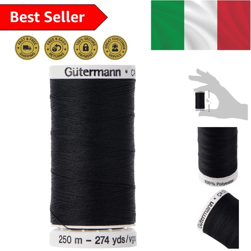 Filo poliestere nero - filo, da
